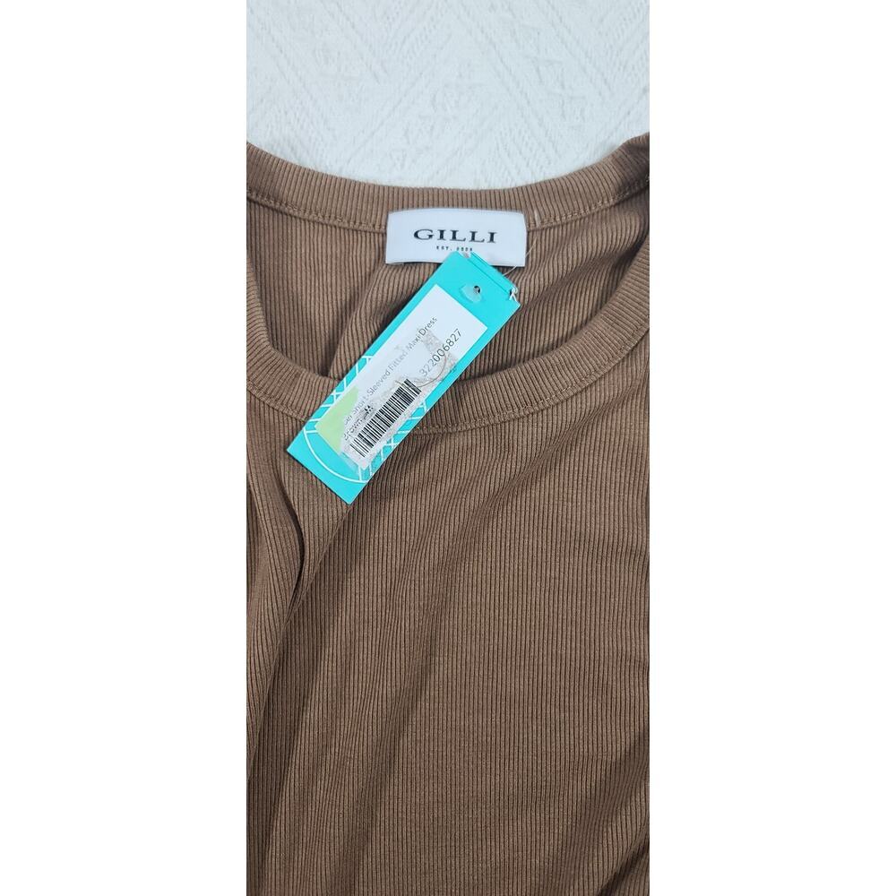 Gilli Isobel short sleeve ribbed fitted maxi brown short sleeve Size Medium fall - Picture 10 of 11